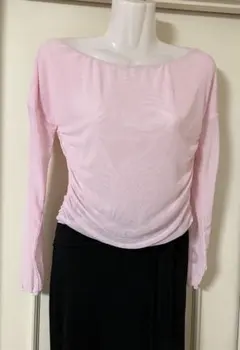 ベビーピンク　社交ダンスカットソー　トップス　ラテン　スタンダード　匿名配送