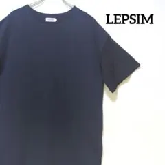 レプシィム 袖レース 半袖 トップス スリット 紺 L シンプル