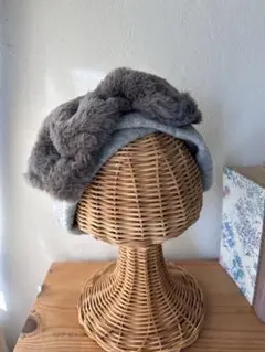 ファーリボン＆ニットターバン