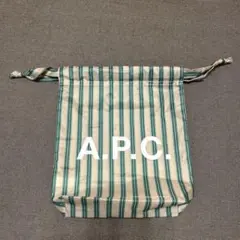 A.P.C. ストライプ 巾着バッグ