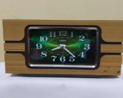【レトロ】CITIZEN 木目調 置時計 アラーム機能【ジャンク】