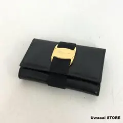 Salvatore Ferragamo フェラガモ ヴァラリボン キーケース 黒