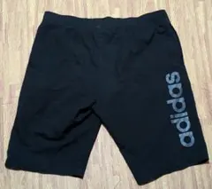 adidas 黒 ショートパンツ ロゴ入り Lサイズ