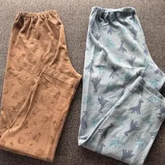 動物柄・恐竜柄ロングパンツ2枚セット