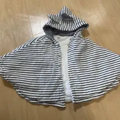 ストライプ柄フード付きポンチョ