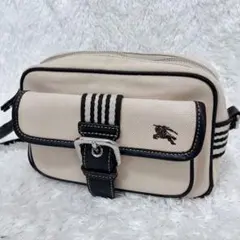 バーバリーブルーレーベル ショルダーバッグ キャンバス ベージュ