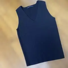 美品　ムルーア　黒 ノースリーブニット F