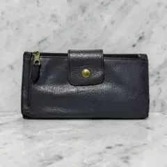 IL BISONTE イルビゾンテ 長財布 本革 ネイビー ジップ 二つ折り