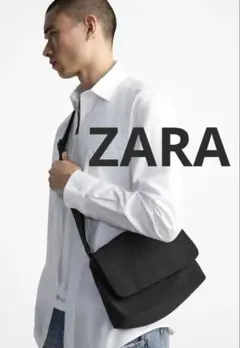 ZARA 未使用 ナイロン フラップ クロスボディバッグ