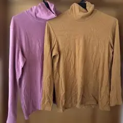 ⚠️used品⚠️1枚穴あきです ユニクロ XL タートルネック 2色セット❤️