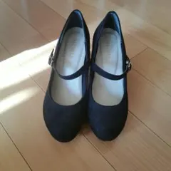 黒 スエード ストラップヒール Sサイズ