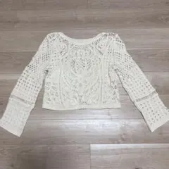 ZARA クロシェ編みロングスリーブトップス