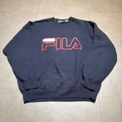Fila トレーナー　スウェット　ビンテージ 90s usa製　ネイビー　L