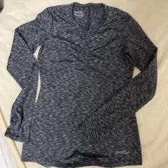 saucony 長袖Tシャツ　黒霜降り　指穴あり