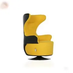 イエロー/ブラック ハイバック回転ソファ