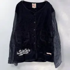 ライムインク ポルポヴィンテージ ノーカラージャケット 異素材切替 M《i474