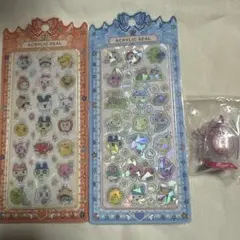 たまごっち アクリルシール2点 × パッケージチャーム(めめっち)