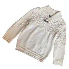 Baby GAP ケーブル編みニット トグル付き セーター 100cm ホワイト