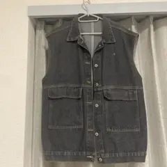 【着回し力抜群】SPRAY スプレイ レイヤードデニムベスト ブラック