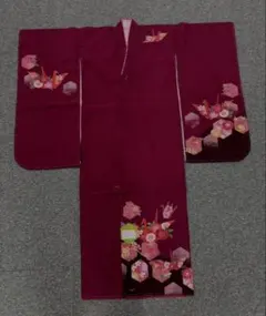 七五三 7歳用 着物(襦袢付) 四ツ身 新品 赤 熨斗目 - メルカリ
