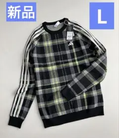 新品 定価14300円アディダスゴルフ　チェック柄　ニット　L
