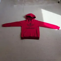 adidas レッド フード付きパーカー S　裏起毛