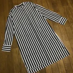 ミズイロインド日本製mizuiroind太ストライプシャツワンピース