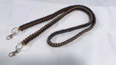 スマホショルダーストラップ　パラコード　ネイビー　ブラウン　ハンドメイド