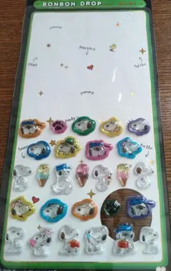 正規品　ボンボンドロップシールミニ　スヌーピー&きょうだいたち おすそ分け