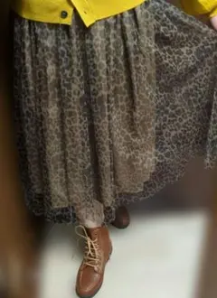 ヒョウ柄　チュールスカート