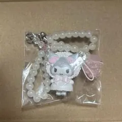 サンリオ　ホワイトフリルデザイン　ストラップ　クロミ
