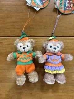 ディズニー ハロウィン ダッフィー シェリーメイ ぬいぐるみバッジ かぼちゃ