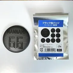万波中正　ブラック缶バッジ　北海道日本ハムファイターズ