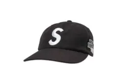 Supreme スナップバックキャップ 黒 Sロゴ