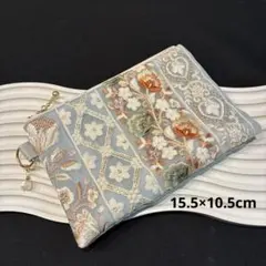 インド刺繍リボン フラットポーチ 小物入れ マルチポーチ ハンドメイドのサムネイル