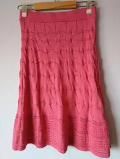 M MISSONI　フレアスカート ニット ピンク 膝丈　イタリア38　美品のサムネイル