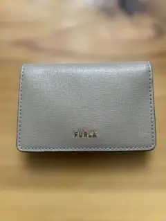 FURLA グレージュ レザー 名刺入れ