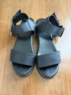 JEANASIS アンクルストラップサンダル ブラックのサムネイル