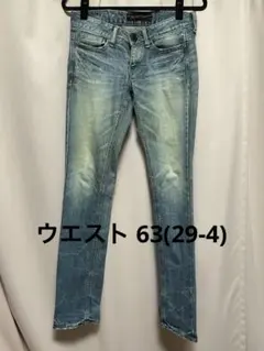 デニム ダメージ加工 レディース 29インチ ブルー ジーンズ