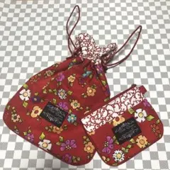 巾着バック&ポケットティッシュカバー付きポーチset