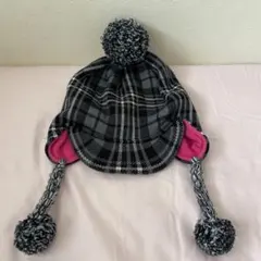 phenix チェック柄ポンポン付き帽子