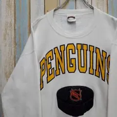 HB439☆ナツメグ☆スウェットトレーナー☆NFLペンギンズ☆USA製☆90sのサムネイル