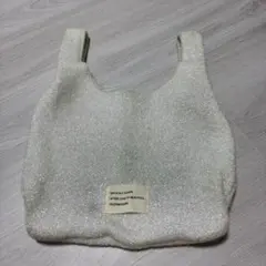 FREAK'S STORE ラメニット トートバッグ ホワイト