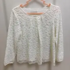 anysis アイボリー　ブラウス　レース　長袖