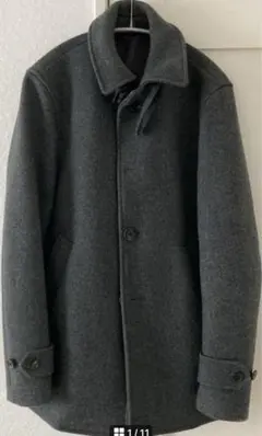 ✳️ EDIFICE（エディフィス）48(L) グレー ウール ピーコート