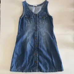 GU 130cm デニム ブルー　ジャンパースカート