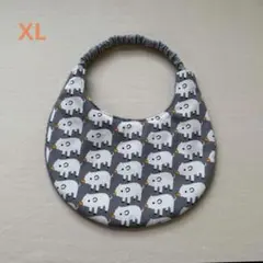 大型犬用　タオルスタイ　厚手　ふわふわタオル　pig ブタさん（グレー）　XL