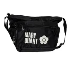 美品☆MARY QUANT ナイロン ショルダーバッグ 黒 ブランドロゴ