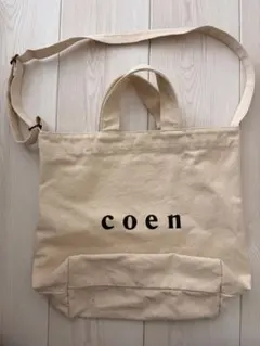 【値下げ】coen ショルダーバッグ ベージュ キャンバスのサムネイル