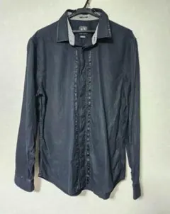 Armani Exchange ネイビー長袖シャツ(スリムフィット) L/G